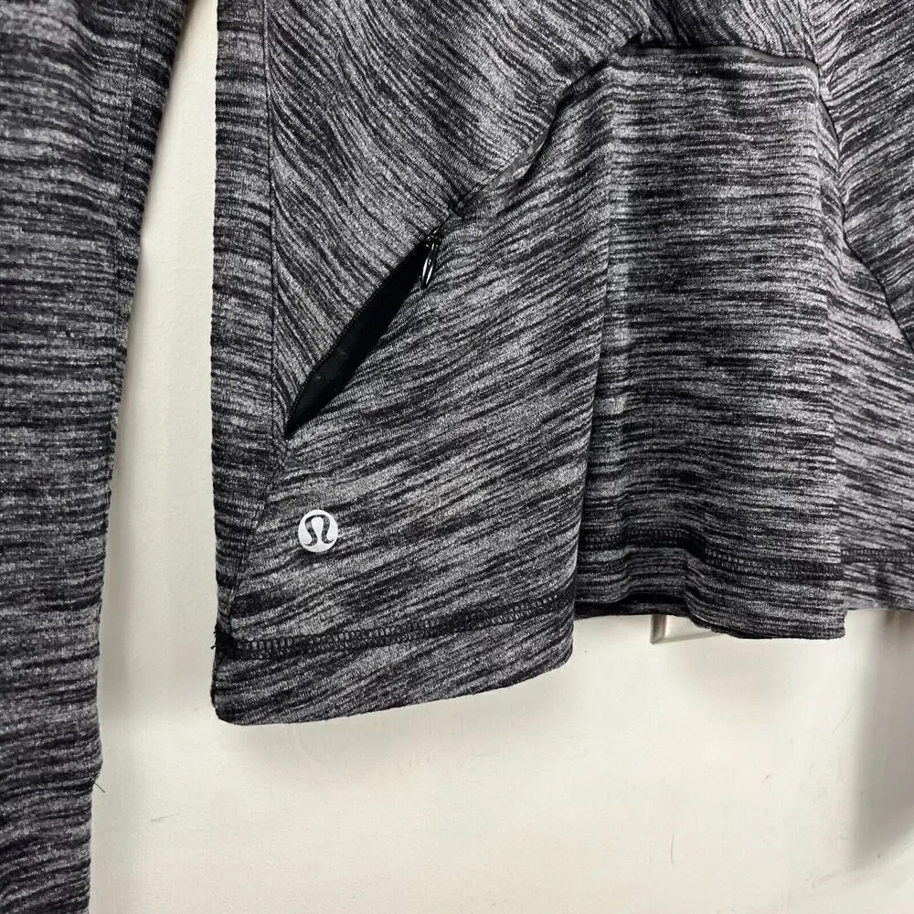 Lululemon Top Womens 8 Black Spacedye &Go Take-Off Long Sleeve Shirt Running